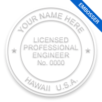 This professional engineer embosser for the state of Hawaii adheres to state regulations and provides top quality impressions. Orders over $75 ship free!