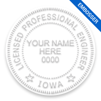 This professional engineer embosser for the state of Iowa adheres to state regulations and provides top quality impressions. Orders over $75 ship free!