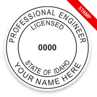 This professional engineer stamp for the state of Idaho adheres to state regulations and provides top quality impressions. Orders over $75 ship free!