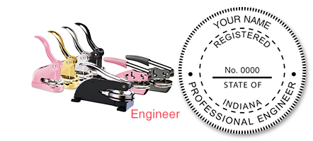 This professional engineer embosser for the state of Indiana adheres to state regulations and provides top quality impressions. Orders over $75 ship free!