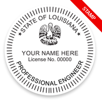 This professional engineer stamp for the state of Louisiana adheres to state regulations and provides top quality impressions. Orders over $75 ship free!