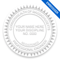 This professional engineer embosser for the state of Massachusetts adheres to state regulations & provides top quality impressions. Orders over $75 ship free!