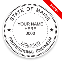 This professional engineer stamp for the state of Maine adheres to state regulations and provides top quality impressions. Orders over $100 ship free!