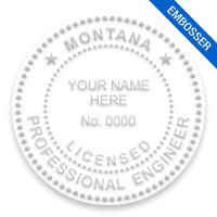 This professional engineer embosser for the state of Montana adheres to state regulations and provides top quality impressions. Orders over $75 ship free!