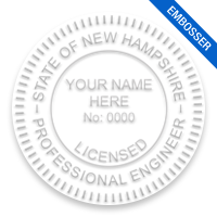 This professional engineer embosser for the state of New Hampshire adheres to state regulations & provides top quality impressions. Orders over $75 ship free!