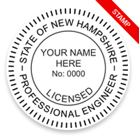 This professional stamp stamp for the state of New Hampshire adheres to state regulations and provides top quality impressions. Orders over $75 ship free!