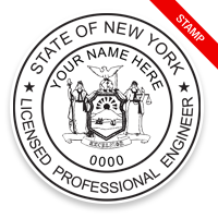 This professional engineer stamp for the state of New York adheres to state regulations and provides top quality impressions. Orders over $75 ship free!