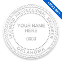 This professional engineer embosser for the state of Oklahoma adheres to state regulations and provides top quality impressions. Orders over $75 ship free!