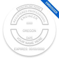 This professional engineer w/ discipline embosser for the state of Oregon adheres to state regulations and provides top quality impressions. Orders over $100 ship free!