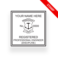 This professional engineer stamp for the state of Rhode Island adheres to state regulations and provides top quality impressions. Orders over $75 ship free!