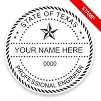 This professional engineer stamp for the state of Texas adheres to state regulations and provides top quality impressions. Orders over $75 ship free!