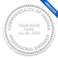 This professional engineer embosser for the state of Virginia adheres to state regulations and provides top quality impressions. Orders over $100 ship free!