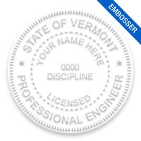 This professional engineer embosser for the state of Vermont adheres to state regulations and provides top quality impressions. Orders over $75 ship free!