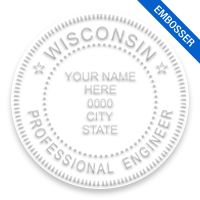 This professional engineer embosser for the state of Wisconsin adheres to state regulations and provides top quality impressions. Orders over $75 ship free!