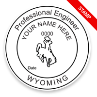 This professional engineer stamp for the state of Wyoming adheres to state regulations and provides top quality impressions. Orders over $75 ship free!