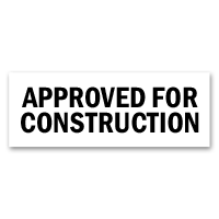 Our top quality Approved for Construction stamp is available in your choice of 3 mount options & ink color. Ideal for use on construction plans and documents.