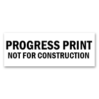 Our high quality Progress Print stamp is available in your choice of 3 mount options & ink color. Ideal for use on construction plans & documents. Ships fast!
