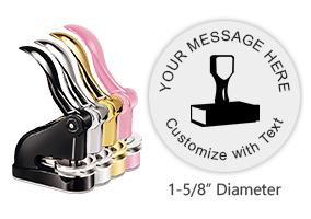 This Shiny Gift Embosser has an impression size of 1-5/8" & features 5 lines of customizable text. Fast and free shipping on orders $60 and over!