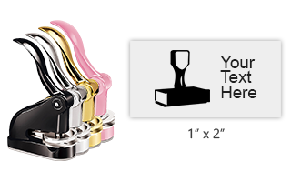This Shiny Gift Embosser has an impression size of 1" x 2" and features 5 lines of customizable text. Orders over $60 ship free!