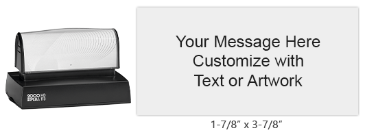 Personalize this 1-7/8" x 3-7/8" stamp w/ up to 11 lines of text in your choice of 11 ink colors! Long-lasting impressions and use. Orders over $45 ship free!