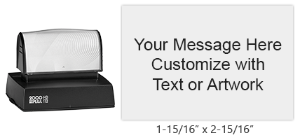 Customize this 1-15/16" x 2-15/16" stamp with up to 12 lines of text in one of 11 ink colors! Long-lasting impressions and use. Orders over $45 ship free!