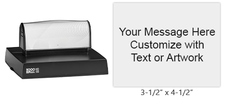 Customize 20 lines of text on this 3-1/2" x 4-1/2" stamp in one of 11 stunning ink colors! Long-lasting impressions and use. Orders over $45 ship free!