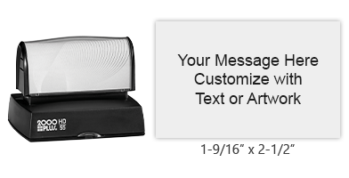 This 1-9/16" x 2-1/2" stamp can be personalized with 9 lines of text in one of 11 ink colors! Long-lasting impressions and use. Orders over $45 ship free!