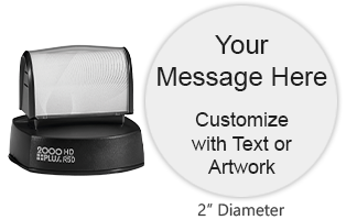 Customize this 2" stamp with up to 8 lines of text in your choice of 11 ink colors! Long-lasting impressions and use. Fast & free shipping on orders over $45.
