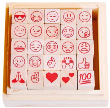 Add fun to your crafts with emojis! High quality wood rubber stamp set with 25 of the most used emojis! Stamp pad not included. Orders over $60 ship free!