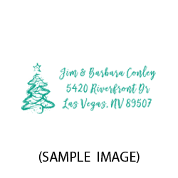 Create lovely holiday cards with this custom artistic tree holiday address stamp in one of 11 ink colors and two stamp types! Orders over $45 ship free!