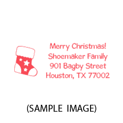 Address your holiday cards with this custom stocking holiday address stamp in your choice of 11 ink colors and two stamp types! Orders over $45 ship free!