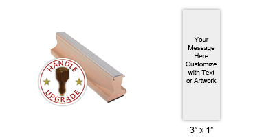 Customize this 3' x 1" wood rubber stamp with up to 18 lines of text or upload your artwork for free! Separate ink pad required. Orders over $100 ship free!