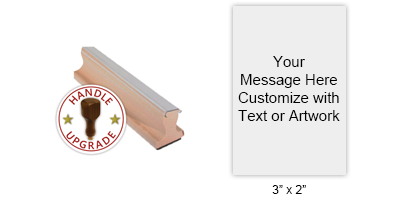 Customize this 3" x 2" stamp w/ up to 17 lines of text/artwork! Great size for tall stamp layouts. Separate ink pad required. Orders over $75 ship free!