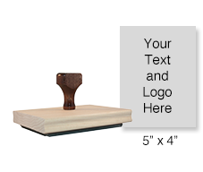 Customize this 5" x 4" rubber stamp with 25 lines of text or your artwork free! Ideal size for logos. Separate ink pad required. Ships in 1-2 business days!