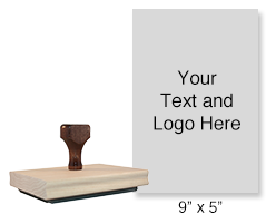 Custom 9 x 4 Vertical Wood Hand Stamp