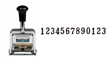 This 13-wheel LION automatic numbering machine is ideal for repetitive and sequential numbering. Includes dry pad, 1 oz. ink bottle and stylus.