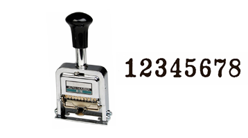 This 8-wheel LION automatic number has Roman style, 3/16" (14 pt.) font & 7 movement settings. Includes dry pad, ink & stylus. Fast & free shipping over $60!