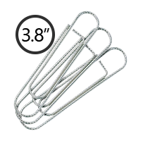 These 97mm (3.8") Extra Jumbo Paper Clips come in a pack of 3 and feature a patterned texture for extra secure grip. Orders over $60 ship free!