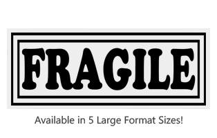 This Fragile with frame large stock message stamp comes on a wood hand stamp & in one of 5 size choices. Separate ink pad required. Orders over $75 ship free!