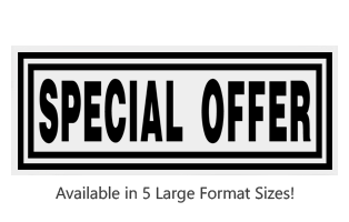 This Rectangle Special Offer large stock message comes on a wooden hand stamp and in one of 5 sizes. Separate ink pad required. Orders over $75 ship free!