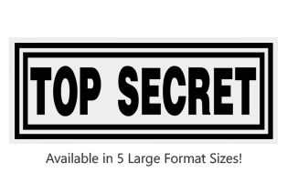 This Rectangle Top Secret stock message comes on a large wood hand stamp and in one of our 5 sizes. Separate ink pad required. Orders over $75 ship free!