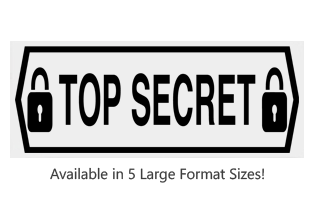 This Rectangle Top Secret with Locks large stock message comes on a wood stamp and in one of 5 sizes. Separate ink pad required. Orders over $75 ship free!