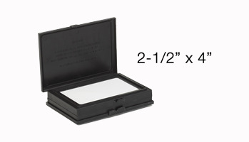 These Mark II un-inked pad, 2-1/2" x 4" are ideal non-absorbent surfaces, including plastic, metal, foil, electronic parts, mylar, glossy surfaces, glass & more.