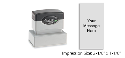 The MaxLight-125 stamp can be personalized with up to 18 lines of text or custom artwork. Available in 5 ink colors. Items ship fast & free over &45.