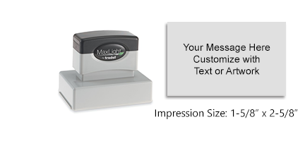 Customize this pre-inked stamp with 8 lines of text or custom artwork. The impression is crisp every time making this an essential home or office tool!