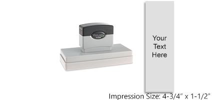 This pre-inked stamp is customizable with 25 lines of text or custom artwork. Select from 5 ink colors. Orders over $100 ship free!