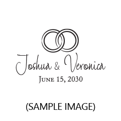 Place your wedding names & date beneath a design of linked wedding rings on 4 mount options. Hand stamp requires ink pad, not included. Free shipping over $60.