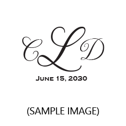 These three custom wedding initials sit atop a personalized wedding date on 4 mount options. Hand stamp requires ink pad, not included. Free shipping over $75!