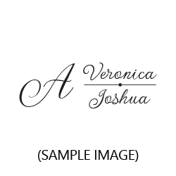 Lay out your wedding names & initial in a thin script font on on 4 mount options. Hand stamp requires ink pad, not included. Free shipping over $100!
