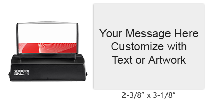 Customize 14 lines of text/artwork on this 2-3/8" x 3-1/8" quick drying stamp in one of 3 ink colors! Impressions are long-lasting. Orders over $45 ship free!